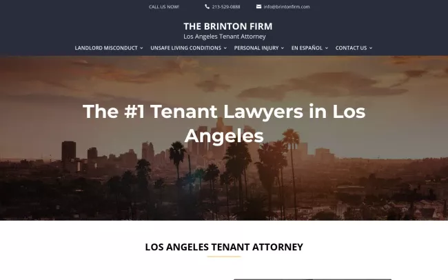 Screenshot of the Real Estate Attorney Los Angeles - The Brinton Firm Website
