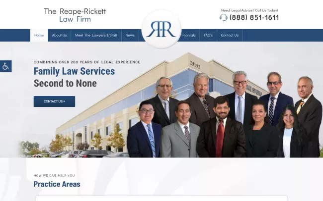 Screenshot of the The Reape-Rickett Law Firm Website