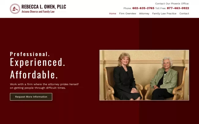 Screenshot of the Rebecca L. Owen, PLLC Website