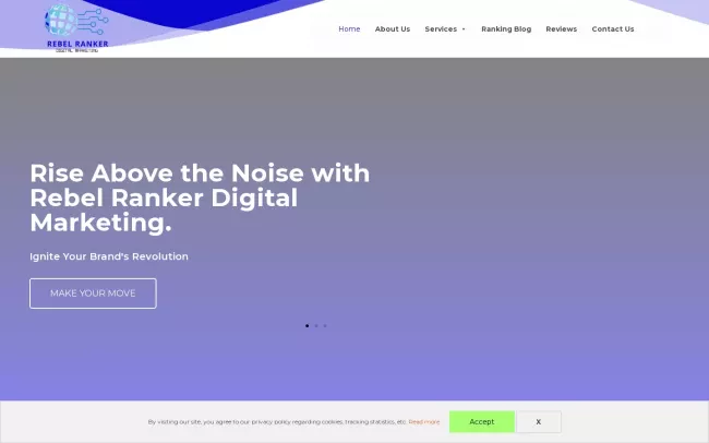 Screenshot of the Rebel Ranker Digital Marketing Website