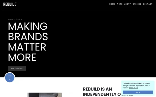 Screenshot of the Rebuild Group Website