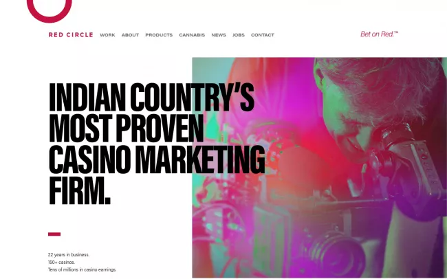 Screenshot of the Red Circle Agency Website