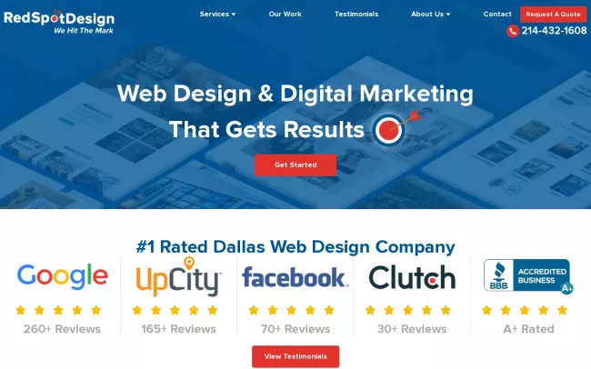 Screenshot of the Red Spot Design Website
