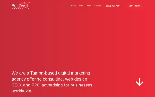 Screenshot of the Red Wall Marketing Website