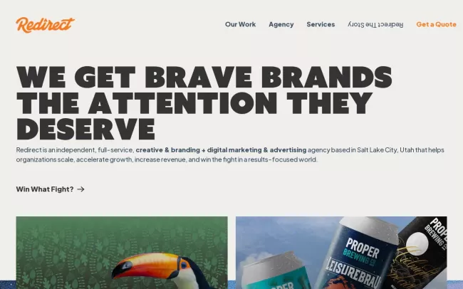 Screenshot of the Redirect Website