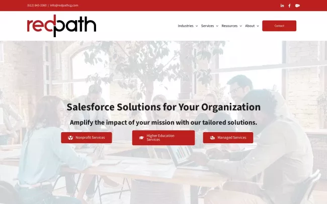 Screenshot of the Redpath Consulting Group Website