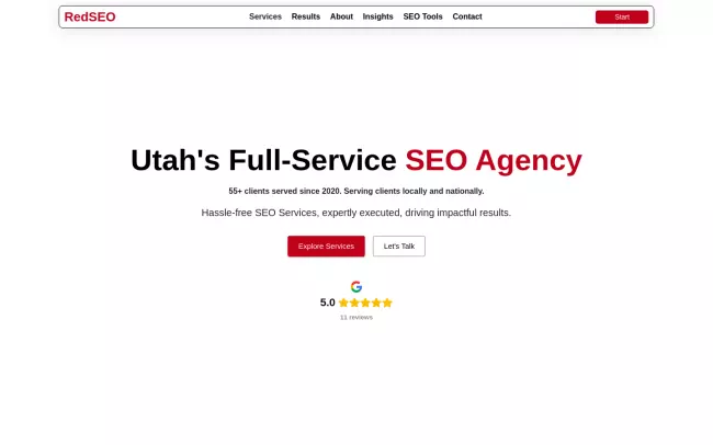 Screenshot of the RedSEO Website