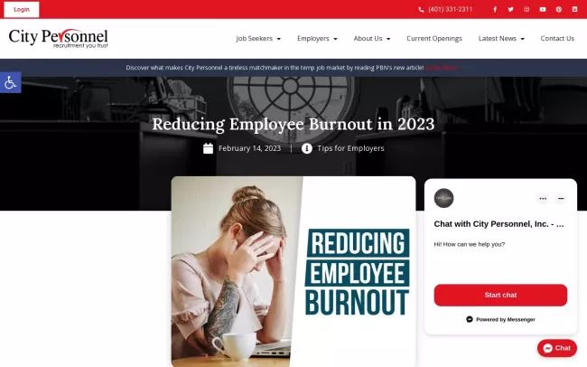 Reducing Employee Burnout - City Personnel Blog