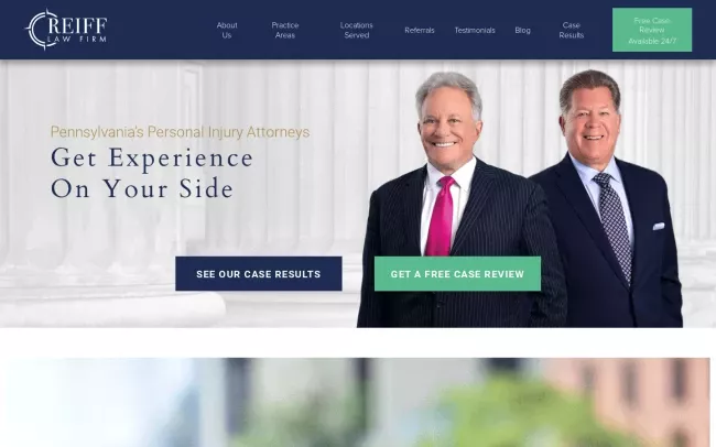 Screenshot of the Reiff Law Firm Website
