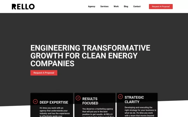 Screenshot of the RELLO Website