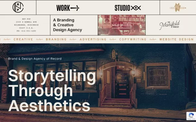 Screenshot of the Rev Pop Website