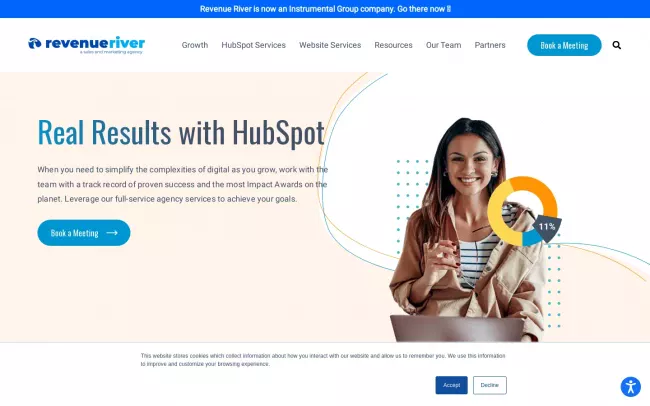 Screenshot of the Revenue River Website