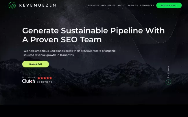 Screenshot of the RevenueZen Website