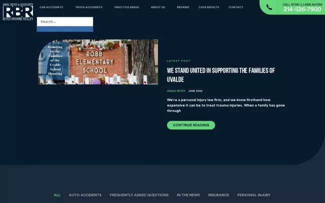 Screenshot of the Reyes Browne Reilley Law Blog