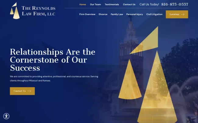 Screenshot of the The Reynolds Law Firm, LLC Website