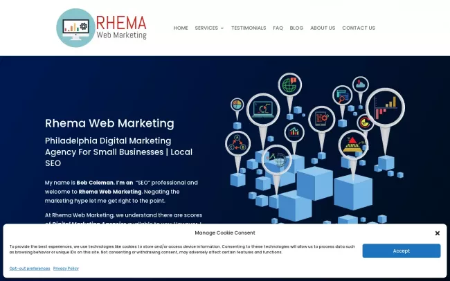 Screenshot of the Rhema Web Marketing Website
