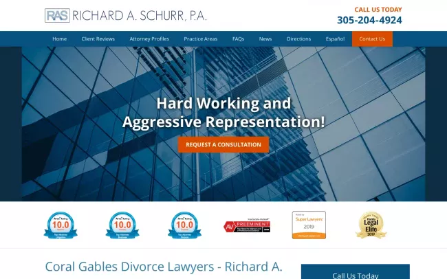 Screenshot of the Richard A. Schurr, P. A. Website