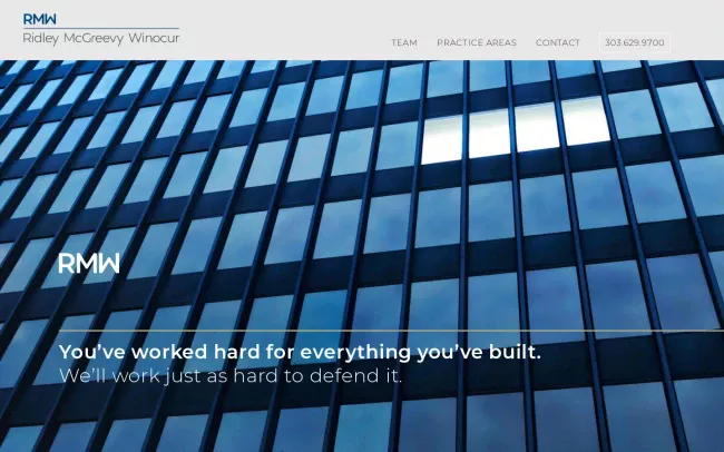 Screenshot of the Ridley, McGreevy & Winocur, P.C. Website