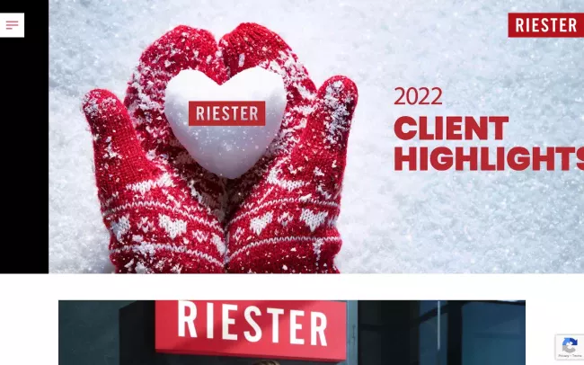 Screenshot of the Riester Advertising Agency Website