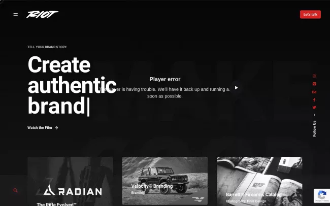 Screenshot of the Riot Website