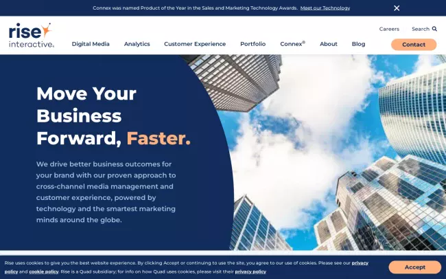 Screenshot of the Rise Interactive Website