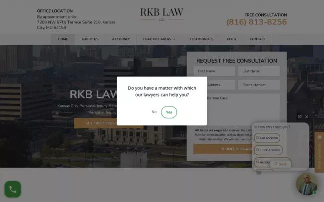 Screenshot of the RKB LAW, LLC Website