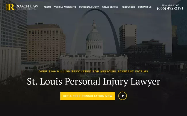 Screenshot of the Roach Law Offices Website