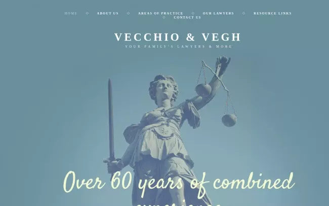 Screenshot of the Robert J Vecchio Co. LPA Website