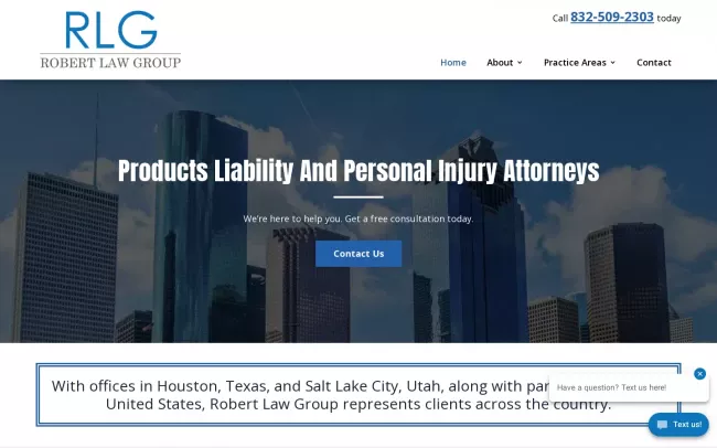 Screenshot of the Robert Law Group Website