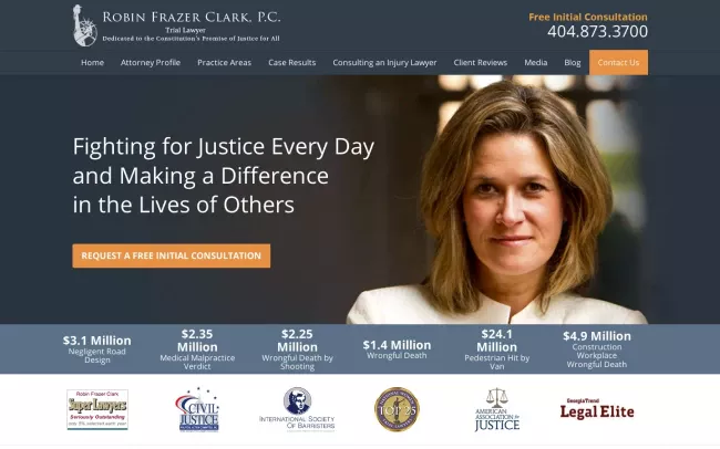 Screenshot of the Robin Frazer Clark Website