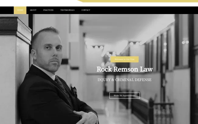 Screenshot of the Rock Remson Law Website