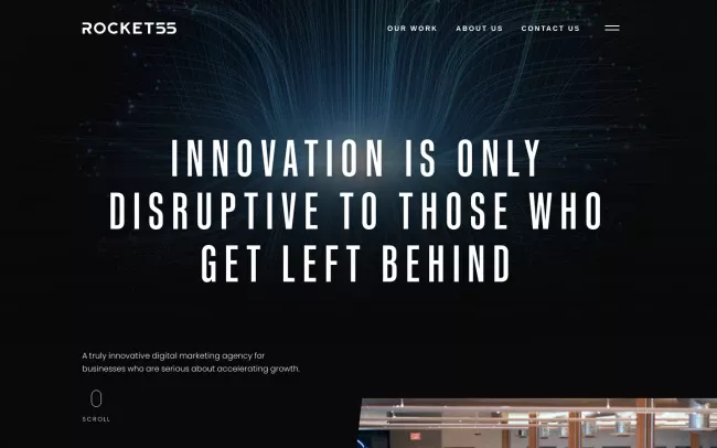 Screenshot of the Rocket55 Website