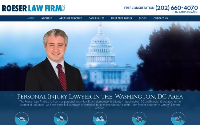 Screenshot of the Roeser Law Firm, PLLC Website