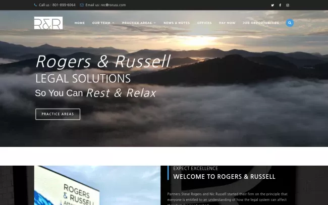 Screenshot of the Rogers & Russell, PLLC Website