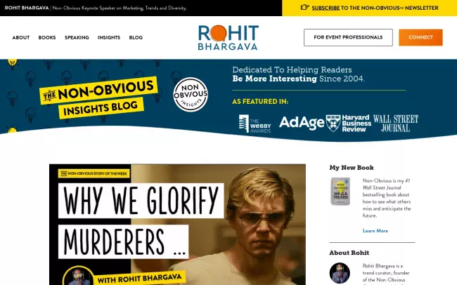 Screenshot of the Rohit Bhargava Blog