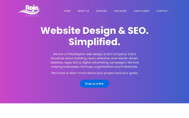 Screenshot of the Roja Interactive Web Design Website