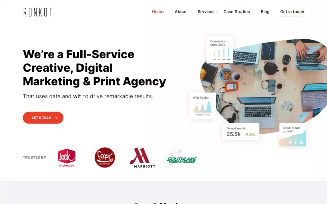 Screenshot of the Ronkot Design , LLC Website