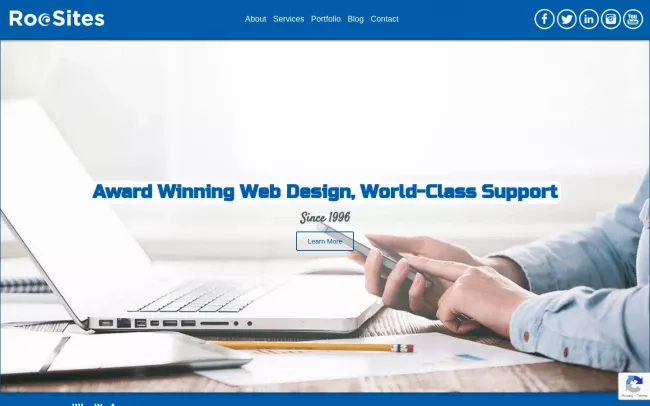 Screenshot of the RooSites Web Development Website