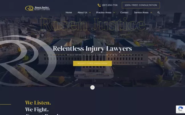Screenshot of the Rosen Justice Website