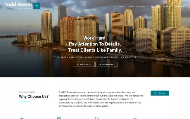 Screenshot of the Rosen Todd Law Group Website