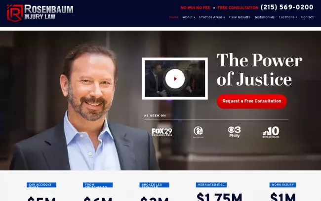 Screenshot of the Rosenbaum & Associates Website
