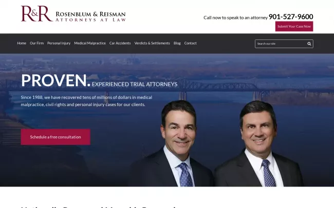 Screenshot of the Rosenblum & Reisman, Attorneys at Law Website