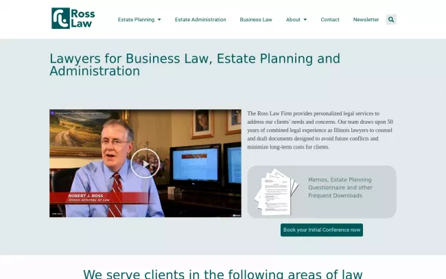 Screenshot of the Ross Law Firm Ltd. Website