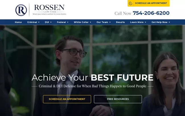 Screenshot of the Rossen Law Firm Website