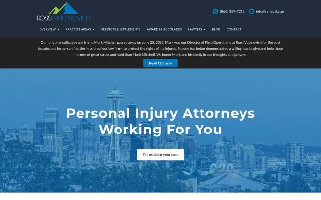 Screenshot of the Rossi Vucinovich PC Website