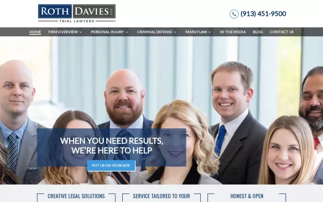 Screenshot of the Roth Davies LLC Website