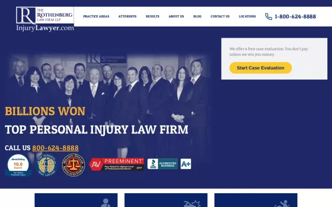 Screenshot of the The Rothenberg Law Firm LLP Website