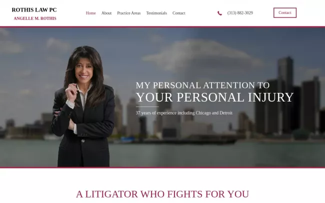 Screenshot of the Rothis Law PC Website