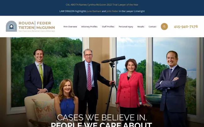 Screenshot of the Rouda Feder Tietjen & McGuinn Website