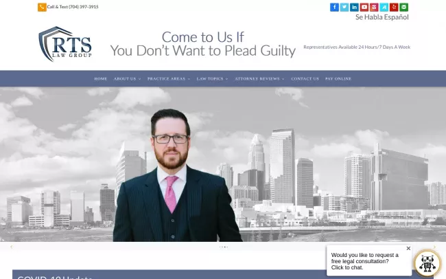 Screenshot of the RTS LAW GROUP Website